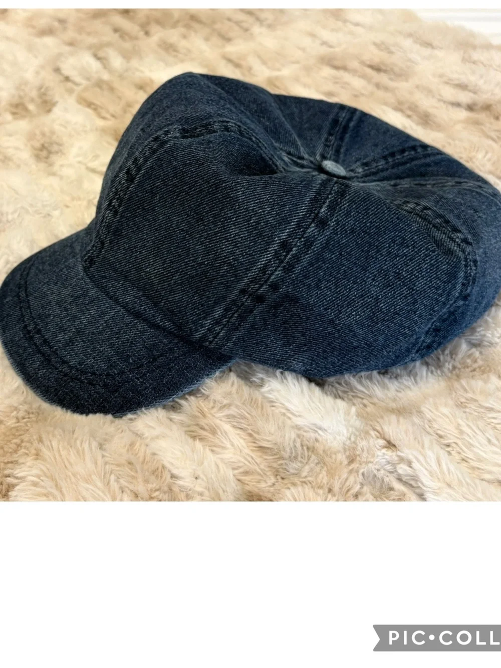 Cara Park Authentic Denim Newsboy Cap Slouchy Baker Boy Hat Baggy Back Boho